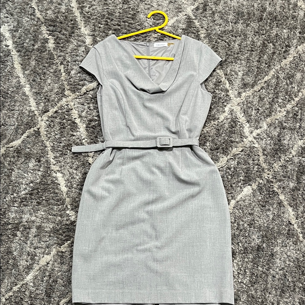 Calvin Klein Light Gray Midi Dress